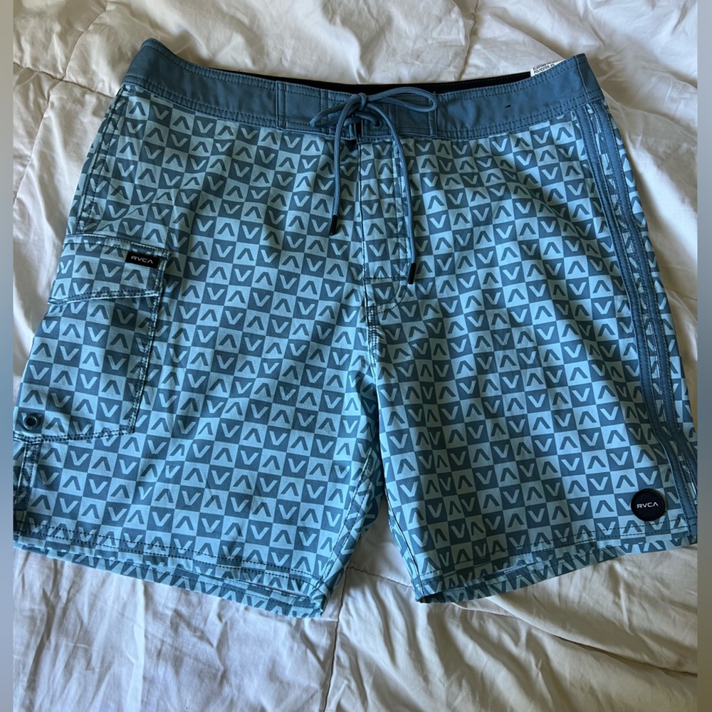 RVCA Teal Geometric Board Shorts